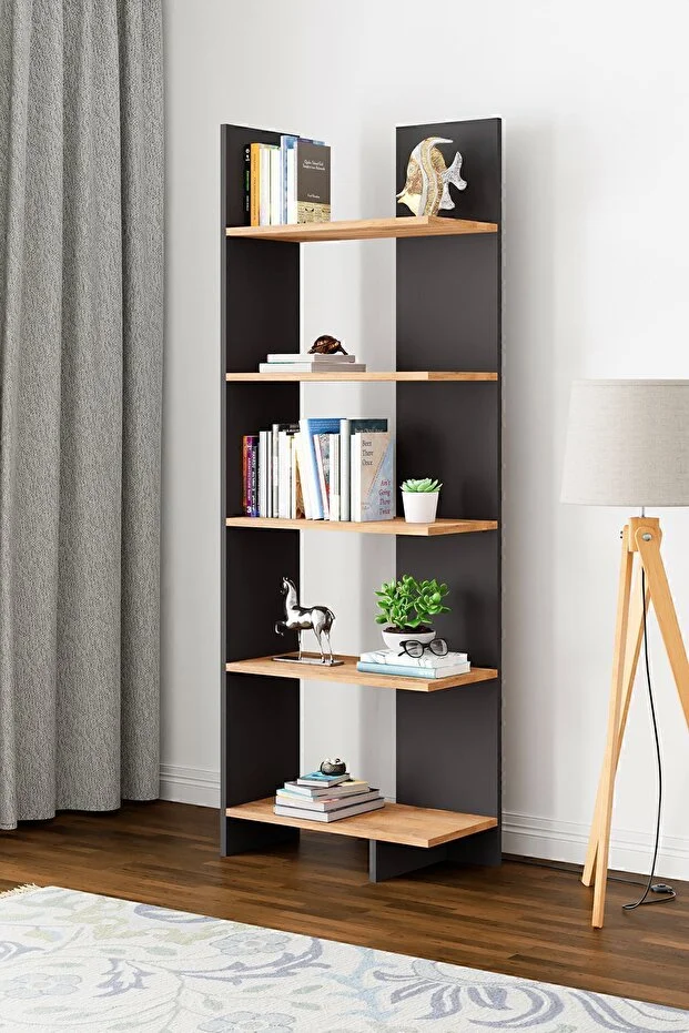 Asimetrik Beş Raflı Kitaplık 